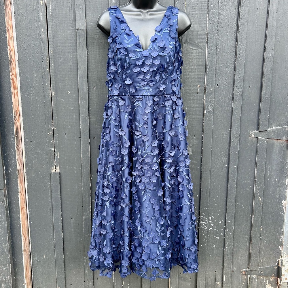 Eliza J 3D Appliqué Fit & Flare Cocktail Dress